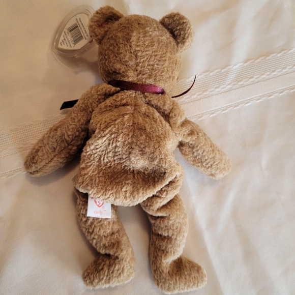 Curly Beanie Baby Retired Bear NWT Rare Edition with Multiple Tag Errors - Picture 3 of 8